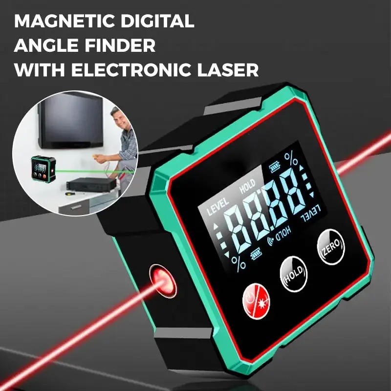 Digital Angle Finder with Electronic Laser 4-Side Magnetic Angle Gauge US