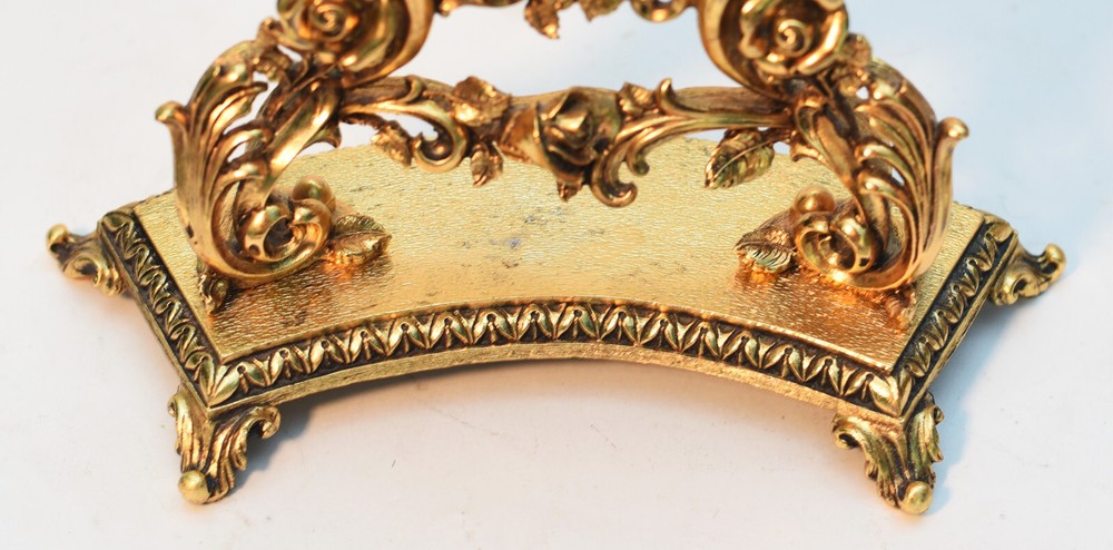 VINTAGE MATSON K800 GOLD ORMOLU ROSE CLOCK WORKIING BATTERY MOVEMENT