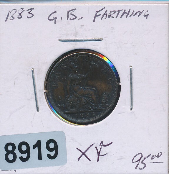 GREAT BRITAIN - 1883 FARTHING  - XF - #8919
