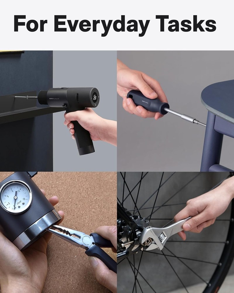 HOTO Cordless Brushless Drill Tool Set, Variable Speed, Hidden Buckle, Unique LE