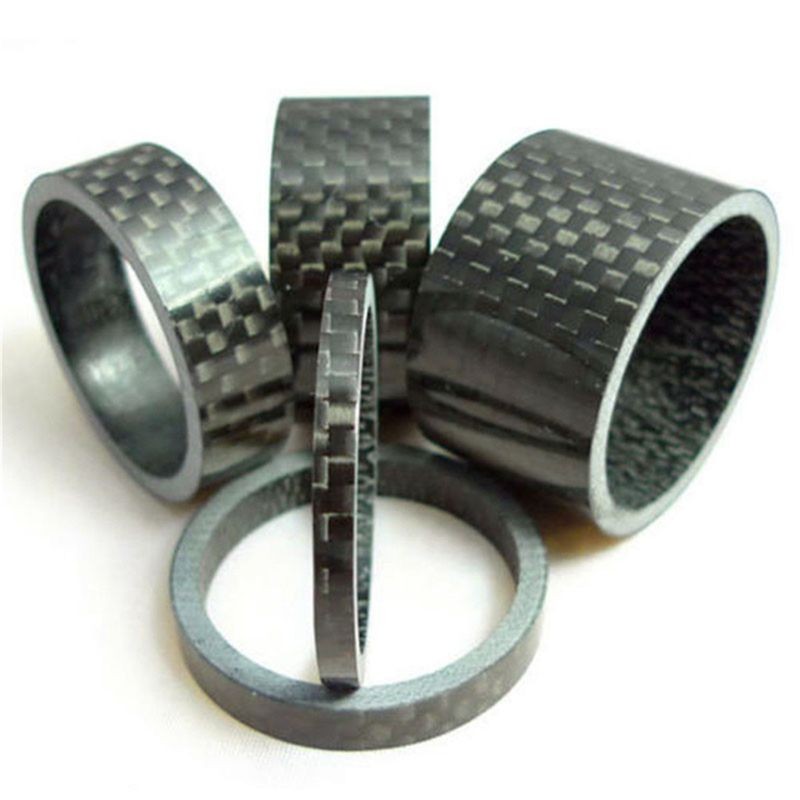 5Pcs Carbon Fiber Headset Spacers Set Threadless Front Stem Fork