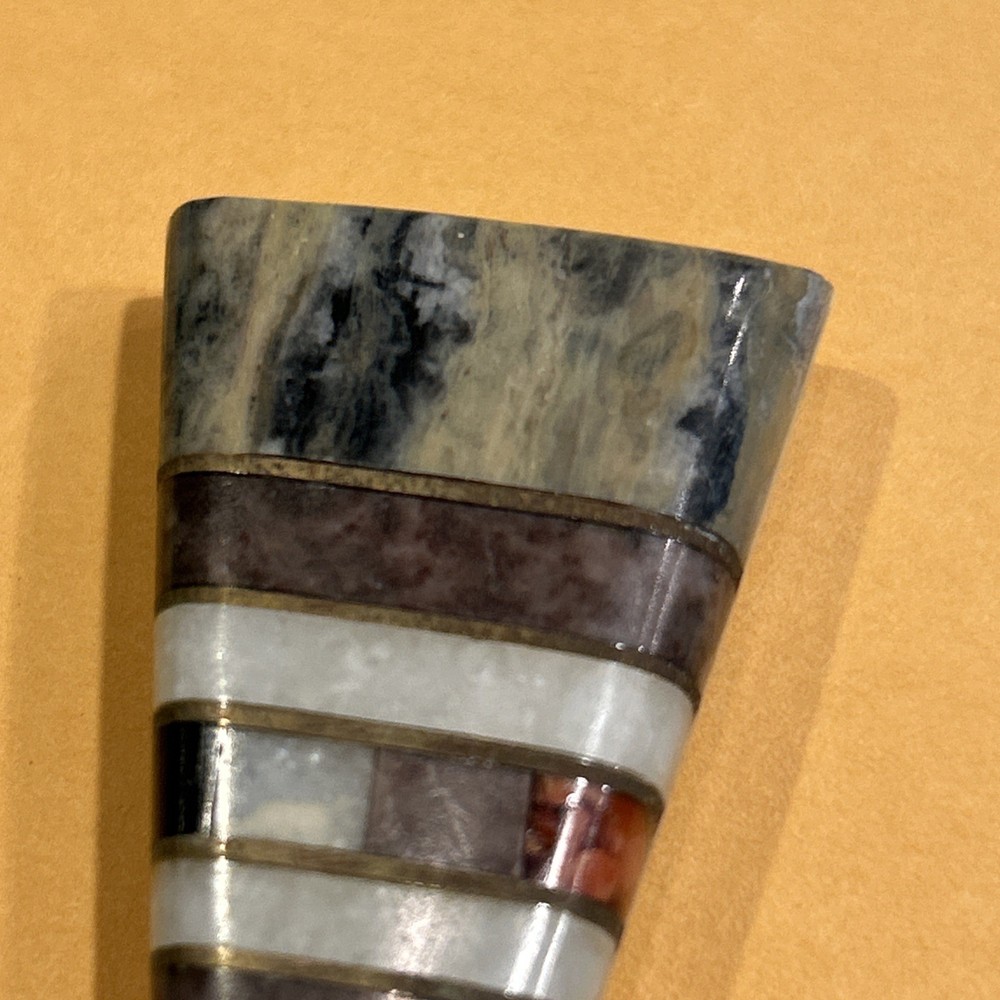 Vintage Inlaid Multi-stone Triangle Stone 2.5" History Unknown