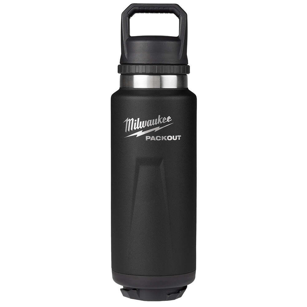 Milwaukee 48-22-8397B PACKOUT 36oz Black Insulated Bottle with Chug Lid