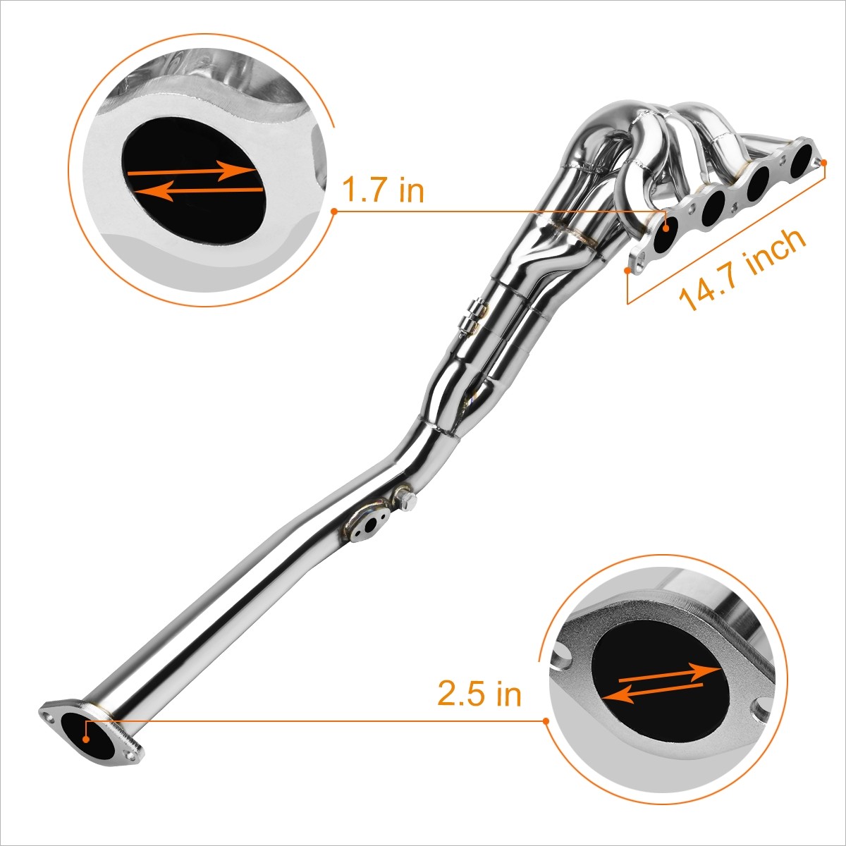 For 85-87 Corolla AE86 1.6L DOHC Stainless Steel Tri-Y Exhaust Header Manifold