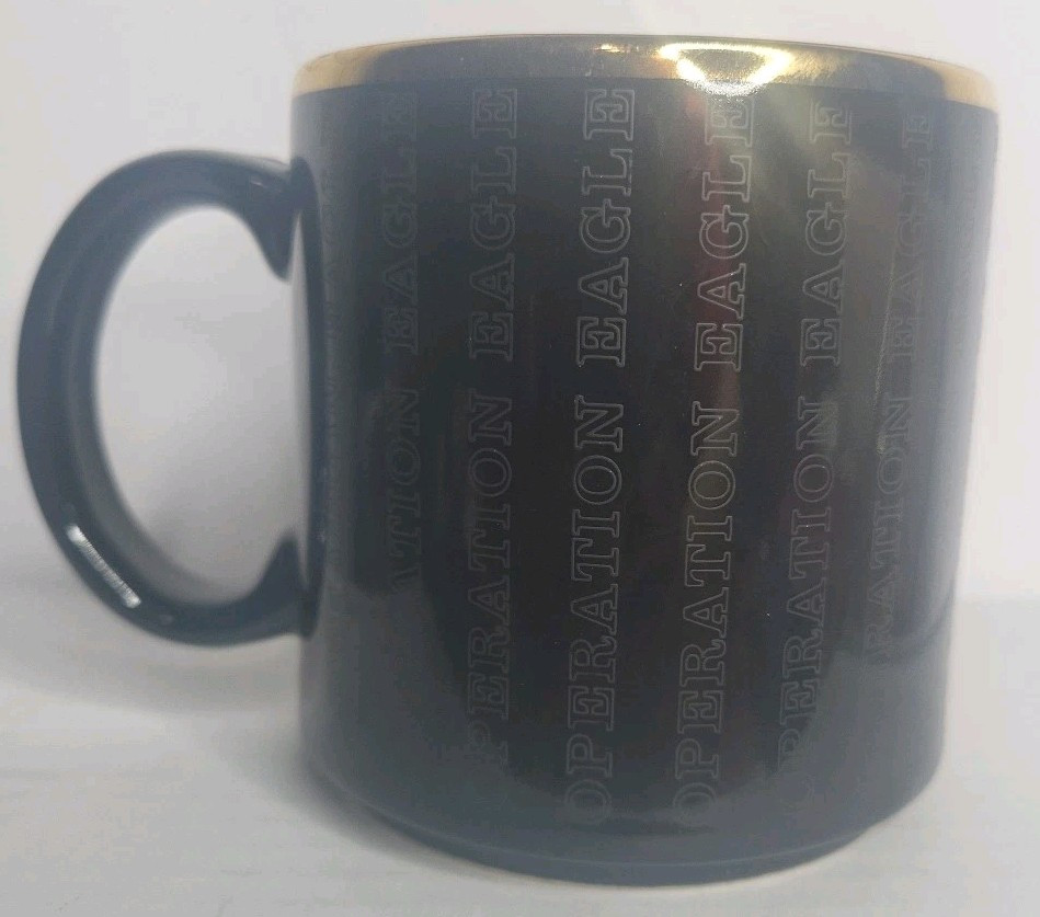 🦅 Vtg 1988 Boeing OPERATION EAGLE DSD Top Eagle 🦅 Black Coffee Mug ☕️