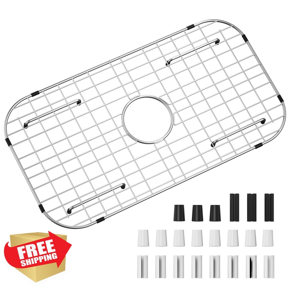 Sink Grid 26x14 SS 304 Centered Drain Corner Radius 3.5"