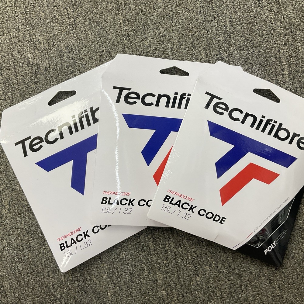 3 Pack Tecnifibre Black Code 15L/1.32 Tennis String