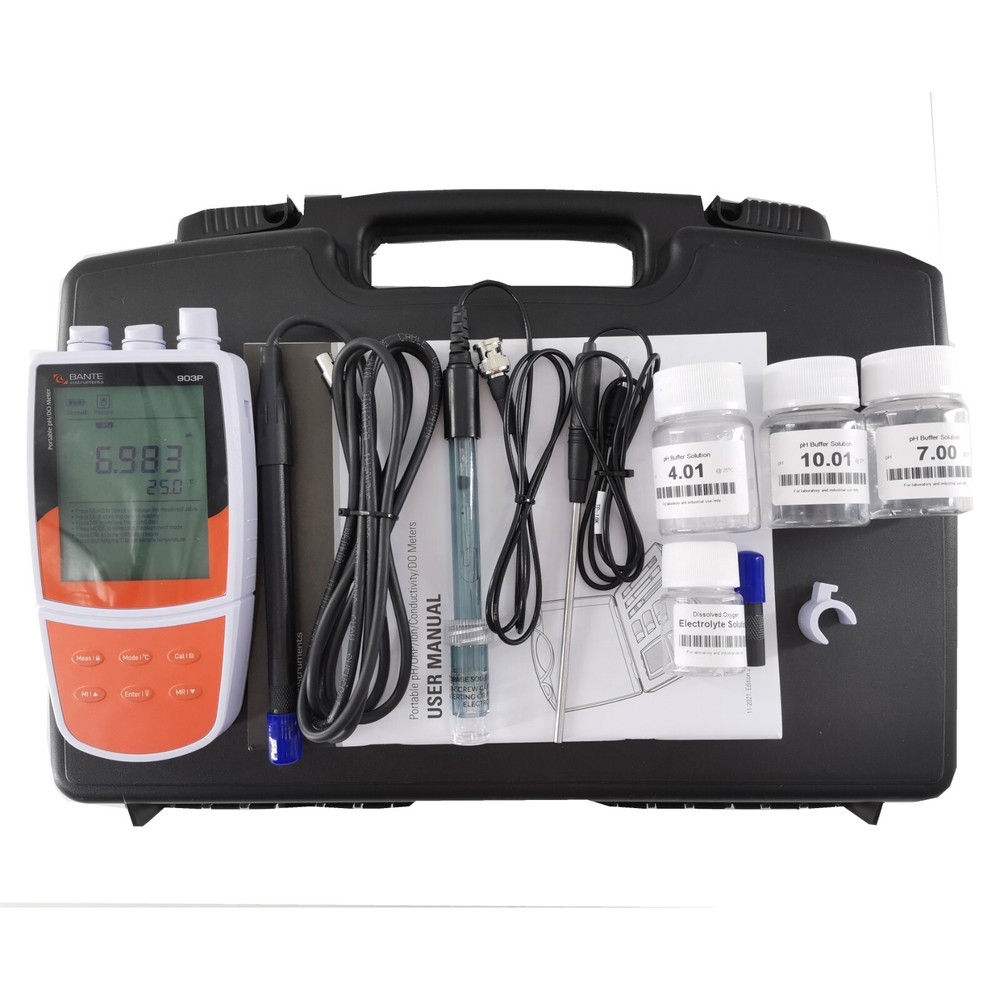 Water Quality Analyzer Portable Dissolved Oxygen Meter pH mV Temp Tester Meter