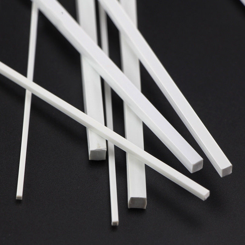 10pcs 250mm ABS Plastic Rod Square Solid Bar DIY Model Craft Multi Sizes