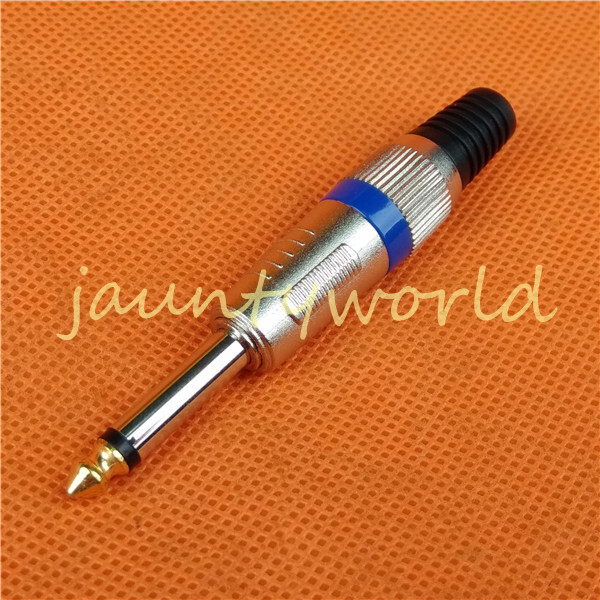 1PCS 1/4" 6.35mm MicrophPatch Snake Cable TS Male Plug Connector