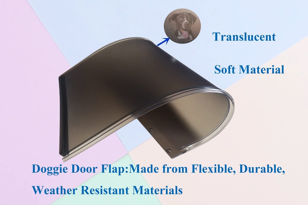 Large Dog Door Replacement Flap Compatible with Large, Translucent Gray