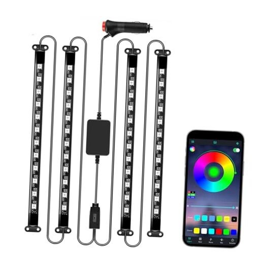 Accent Interior Car Lights, Smart Car Interior Lights with App Lighter Plug