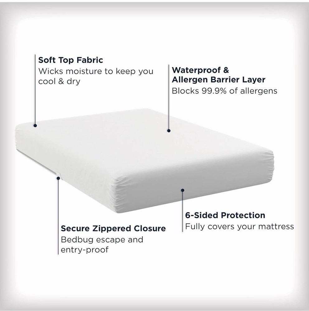 AllerEase Maximum Mattress Protector, FULL Size Polyester Zippered Waterproof
