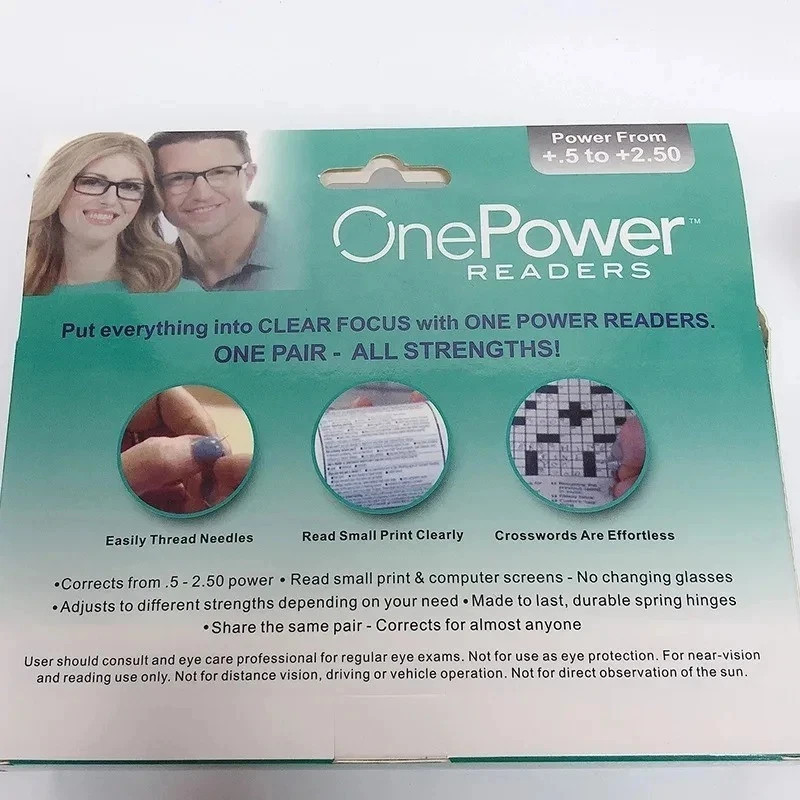 Reading Glasses Auto Adjust Focus One Power Readers Adjustable Range +2.0 USA