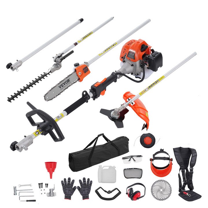6-in-1 Multi-Functional Trimming Tools Gas Hedge Trimmer 33CC Weed Eater