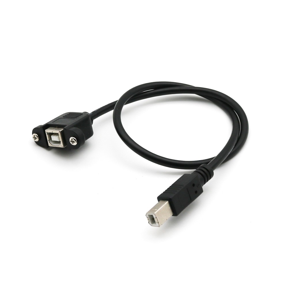 USB 2.0 B Male To USB B Female Socket Panel Mount Printer Extension Cable 50cm
