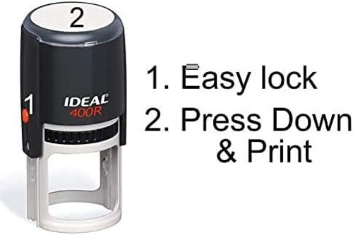Ideal 400R Custom Name & Initials Stamp - Custom Self Inking Stamp -RED