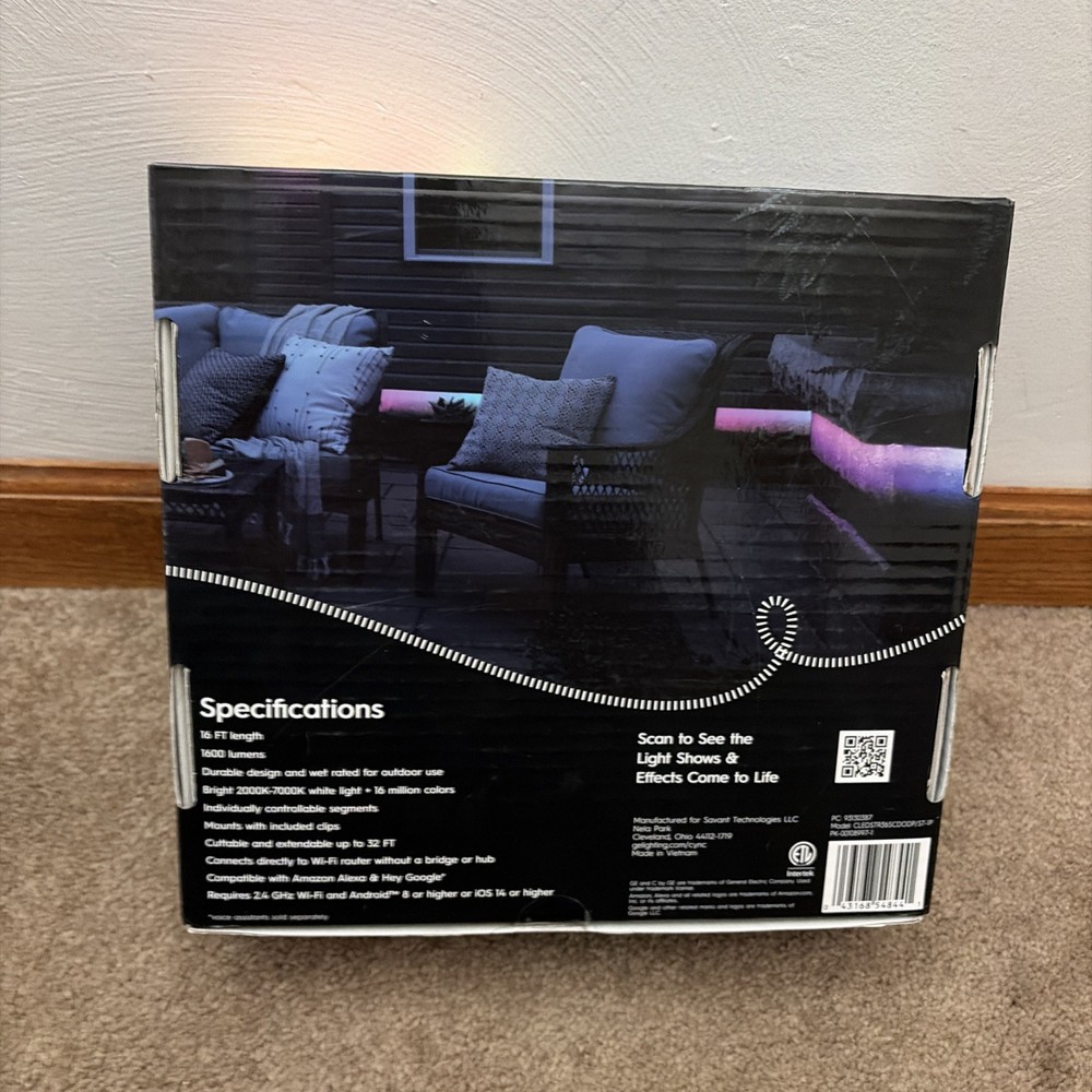 GE Cync Dynamic Effect 16ft Decorative Outdoor Light String