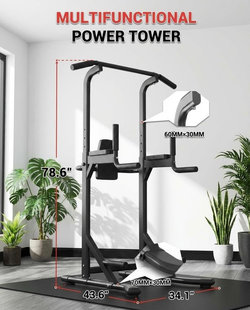 Height Adjustable Pull Up Station Freestanding 450LB Workout Pullup Dip Station