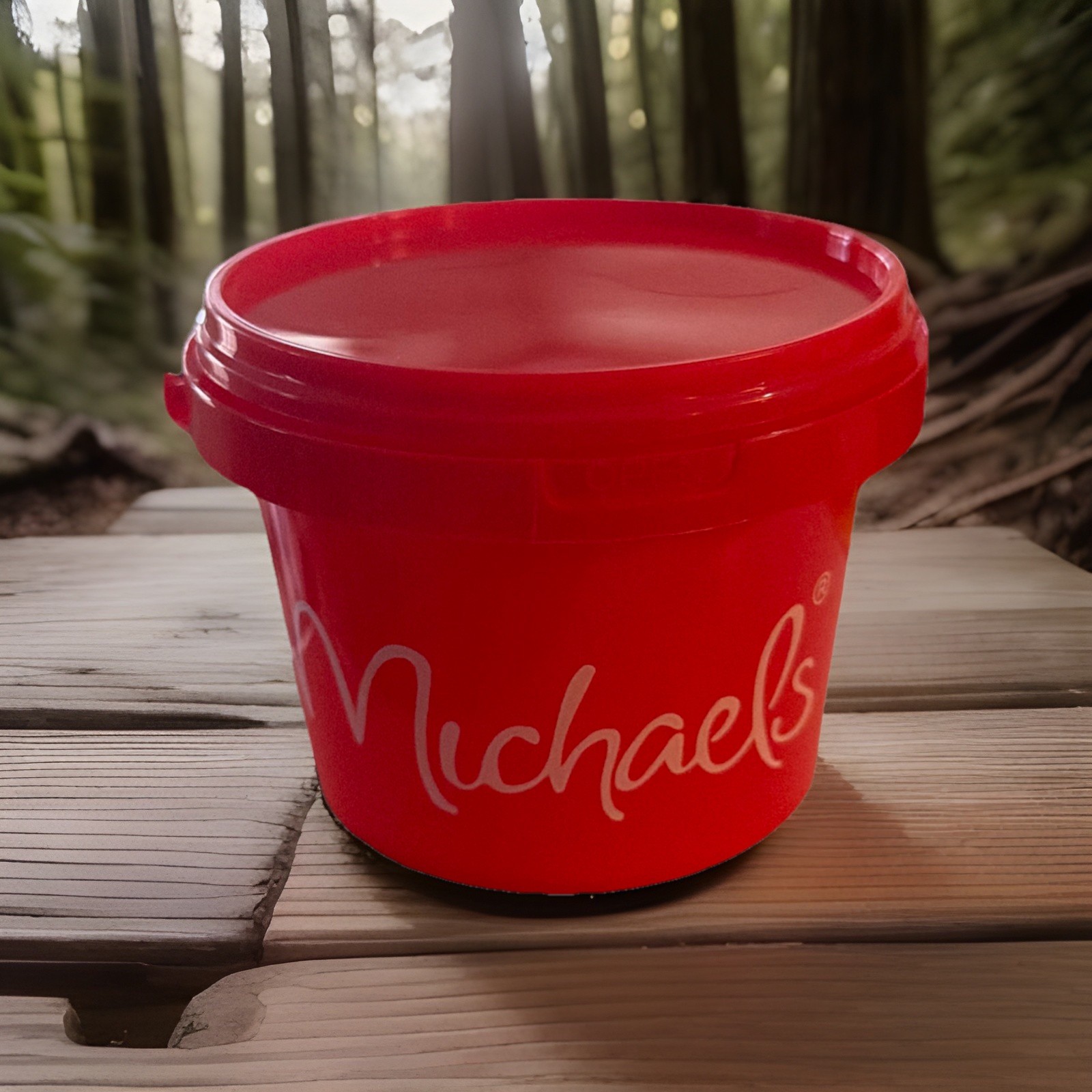 Michaels Mini Bucket With Handle & Lid 10.1 Fl Oz / 300 mL HTF