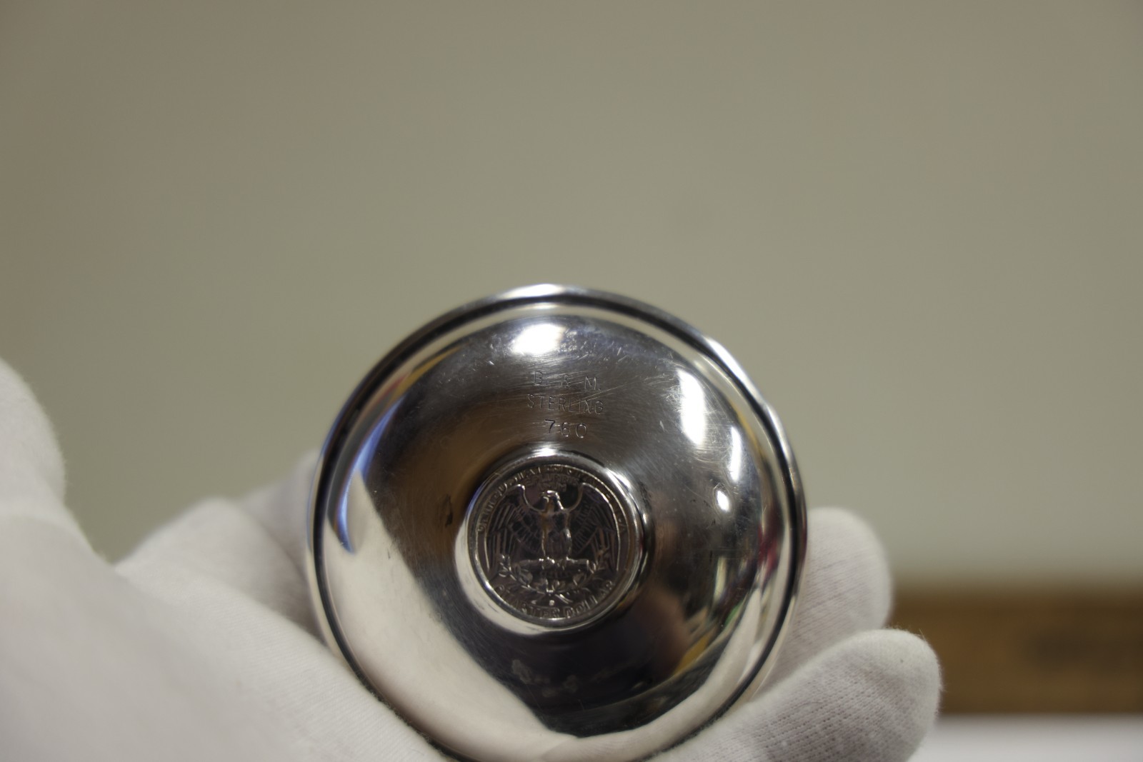 Antique Baldwin & Miller B&M 1963 Wash 25c Sterling Bowl/Trinket Dish #760