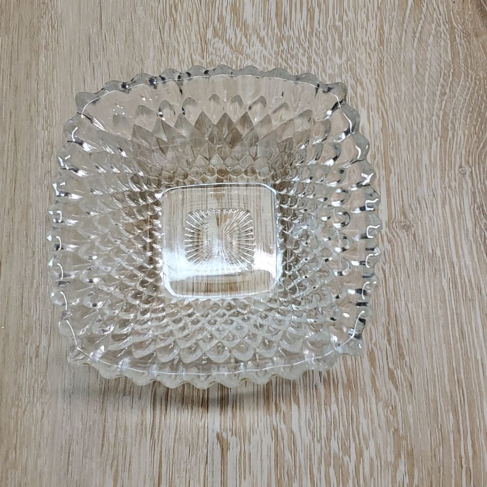 Small clear glass square  dish