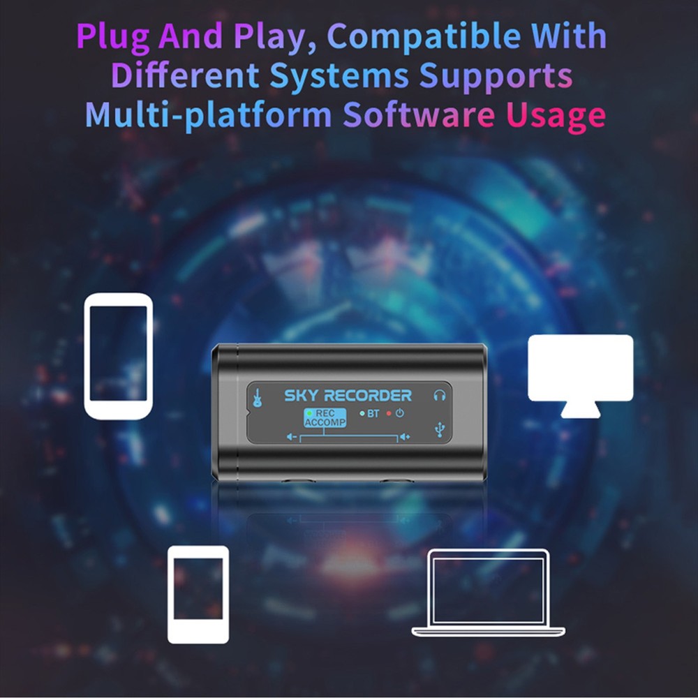 Audio Interface Portable Mini Recording Sound Card BT Accompaniment DTXB