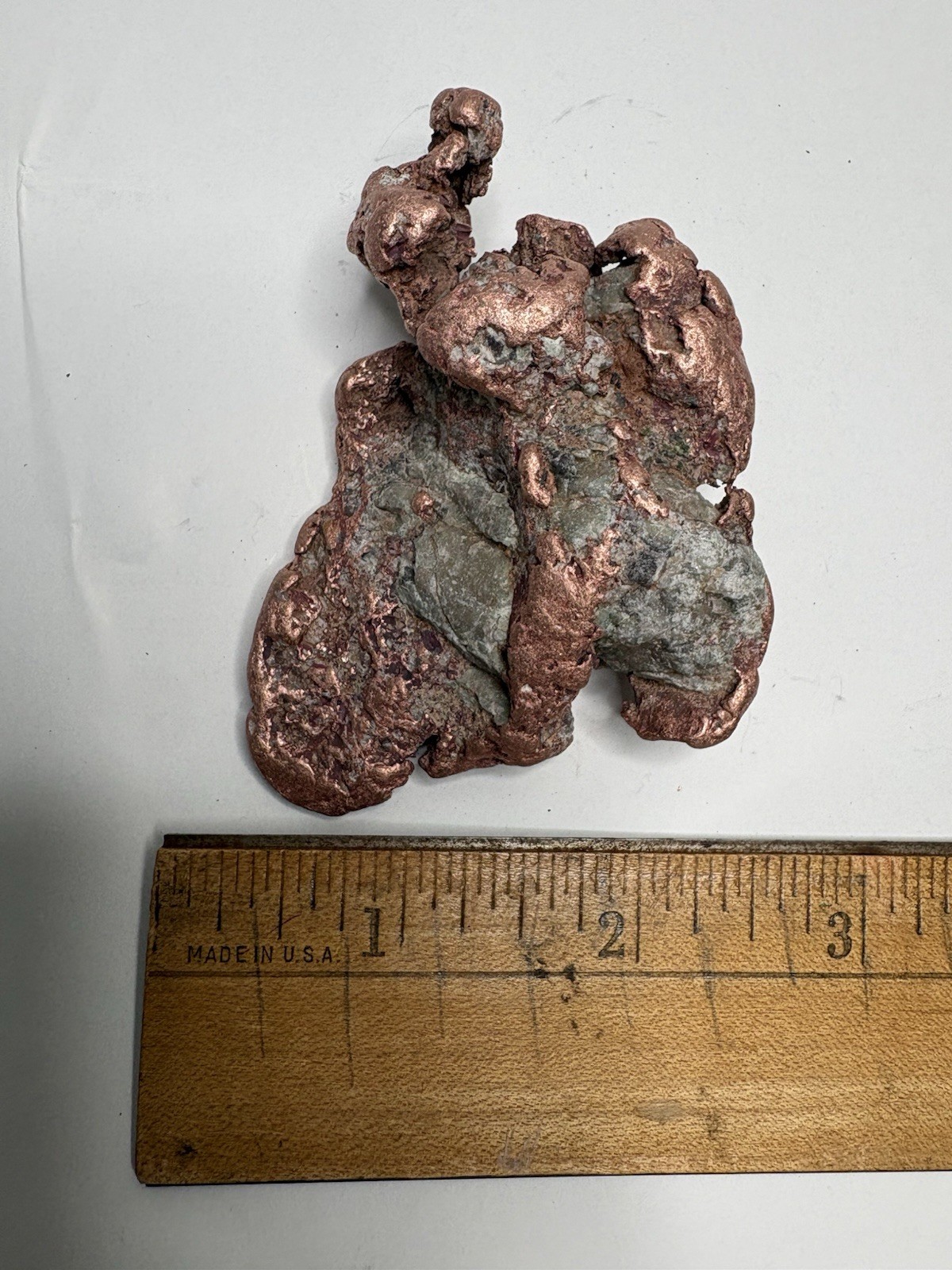 Pure Native Michigan Solid Copper Nugget Specimen Keweenaw Peninsula Mineral