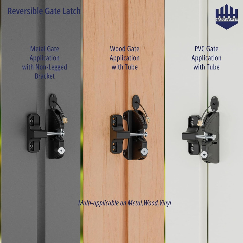 Key Lockable Two Sided Gate Latch, Outdoor Fence Gate Lock Double Sided Gate Lat