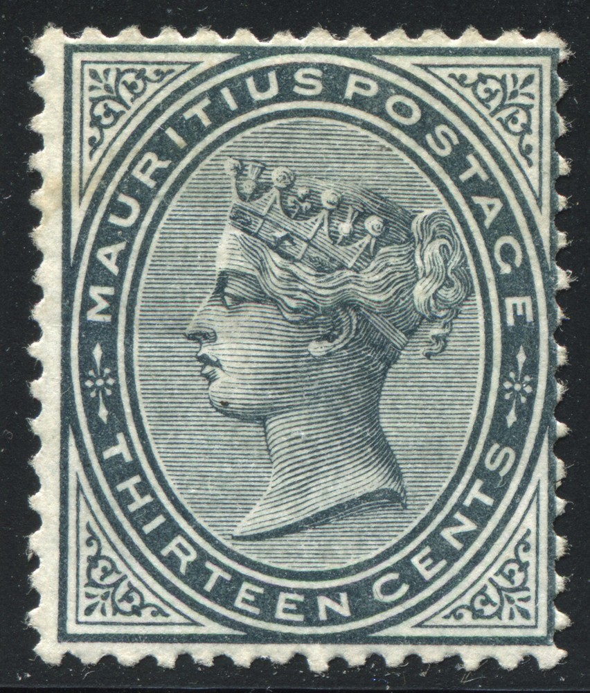 Mauritius 1880 QV 13c slate SG 95 Mint Hinged MH