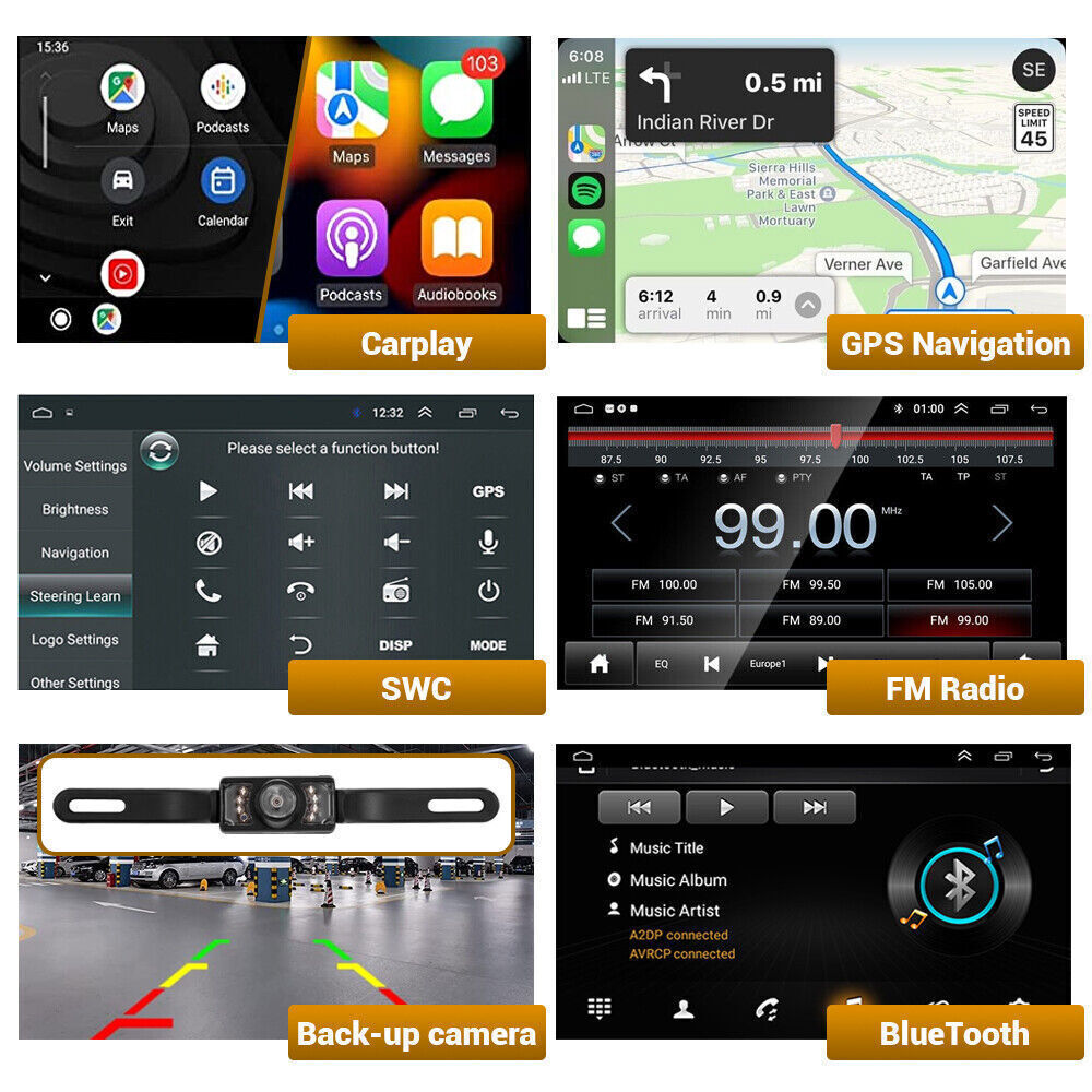 for 2015-2021 Ford Mustang 9" Android 14 Apple Carplay Car Stereo Radio GPS WIFI