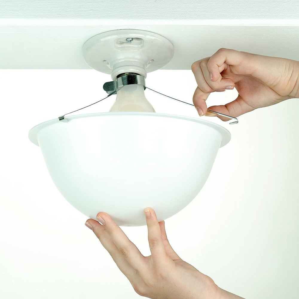 EZ Shade Ceiling Light Cover - Helps Exposed Bulbs 3 Pack, White
