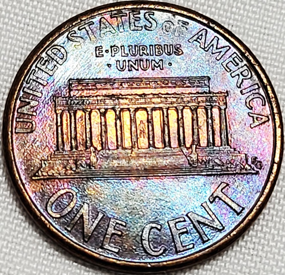 1993D Lincoln Partial Collar Error, Rev Struck Through & Superb Toner #01.07.26e