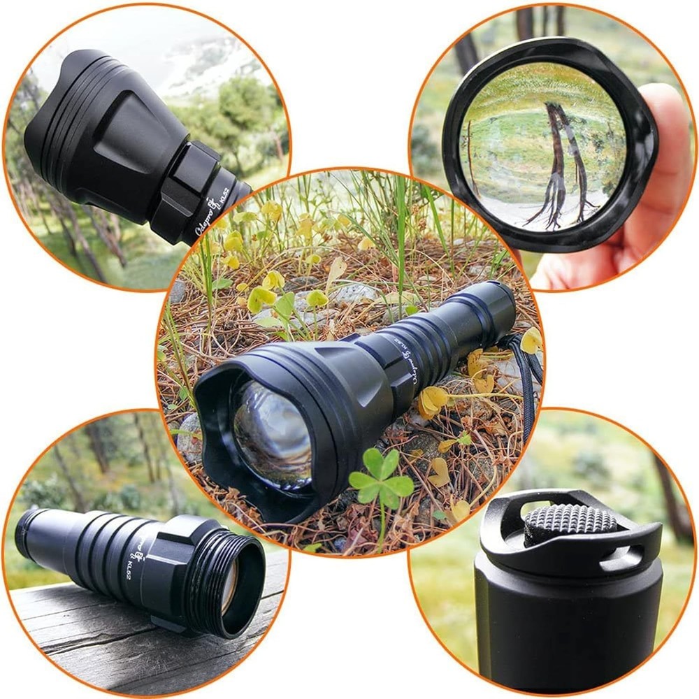 Spot & Flood Modes Hunting Flashlight with Multiple Mounts