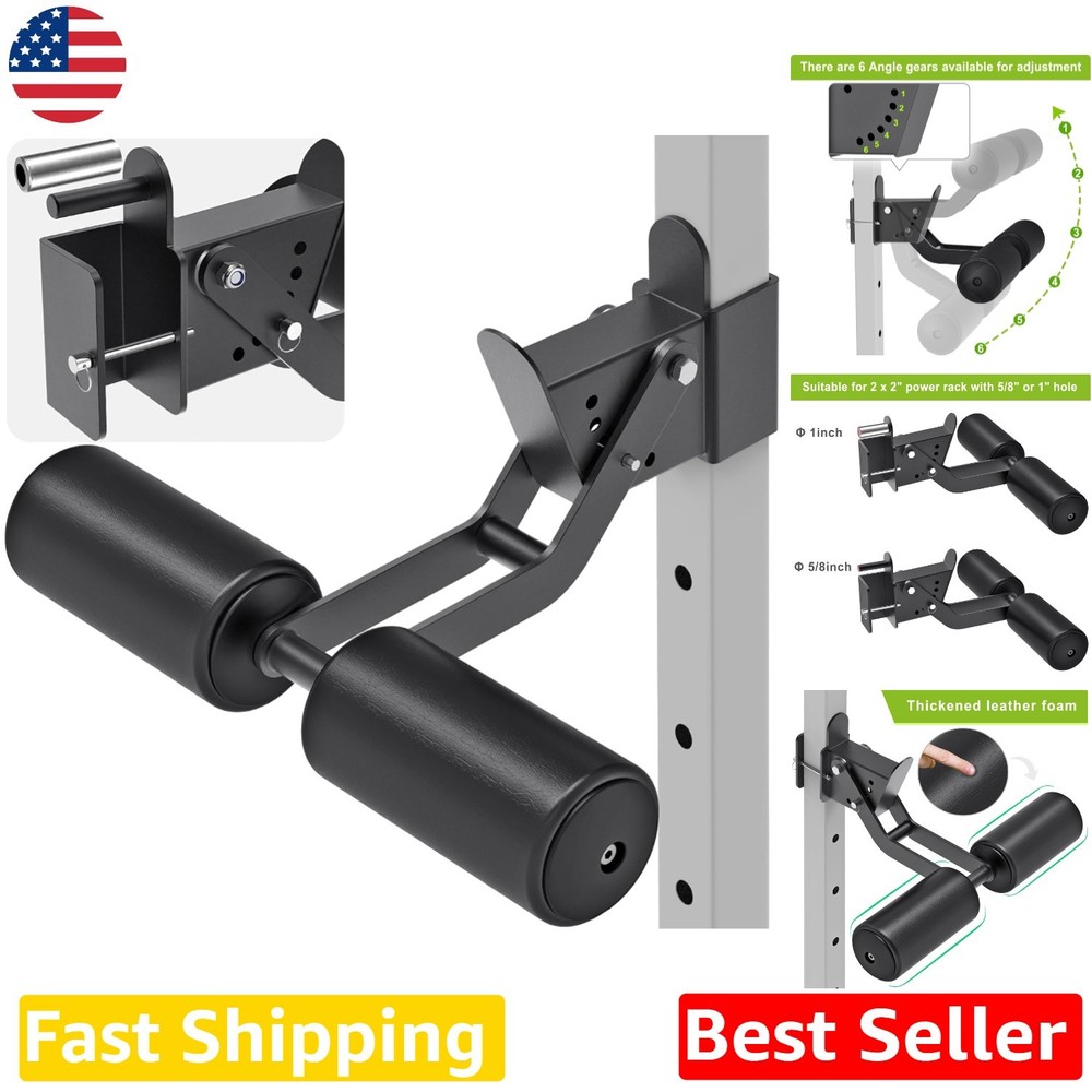 Nordic Hamstring Curl Attachment -  Leather, Adjustable Leg Hold Down for Pow...