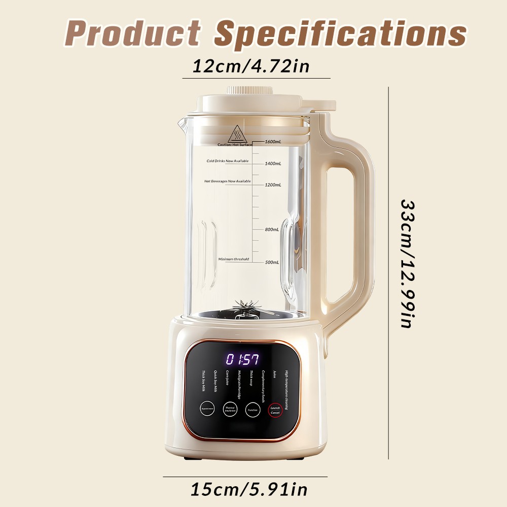 54oz Nut Milk Maker Machine, 10in1 Automatic Plant Based Milk Maker 6H Keep Warm