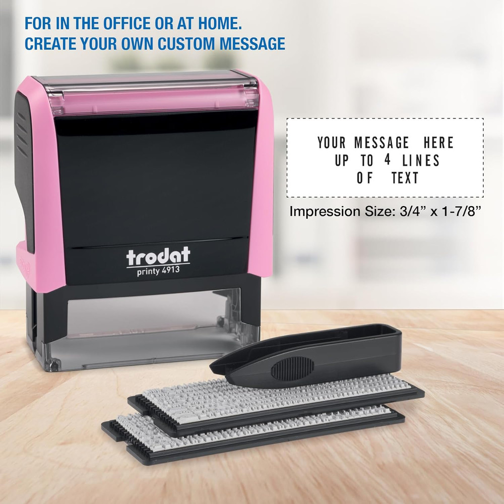 Printy 4913 Self-Inking Do It Yourself (DIY) 5 Line Personalized Custom Message