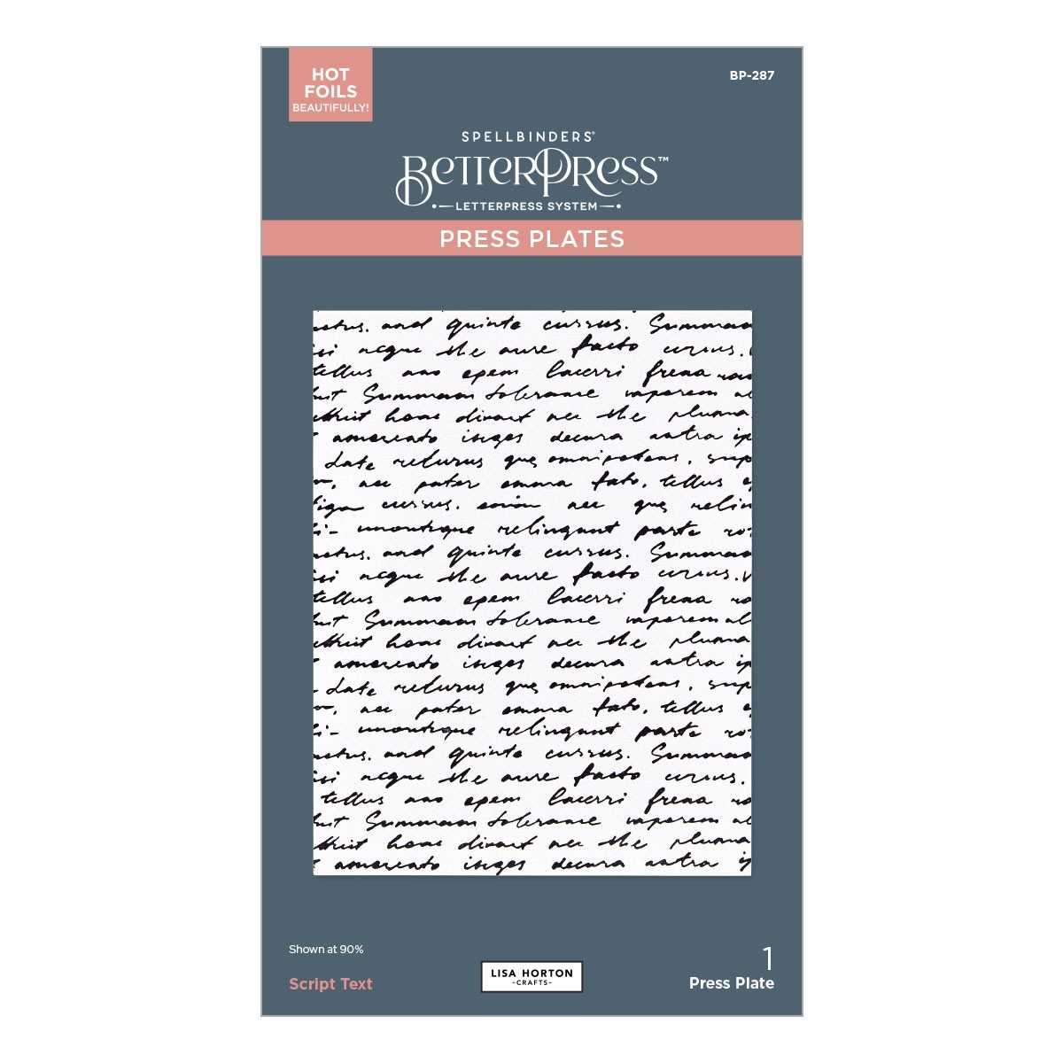 Spellbinders BetterPress Plate By Lisa Horton-Script Text, Wildflowers