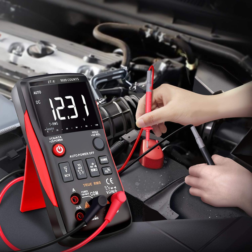 True RMS Digital Multimeter 3-Line Display 9999 AC DC Voltmeter Automatic Tester