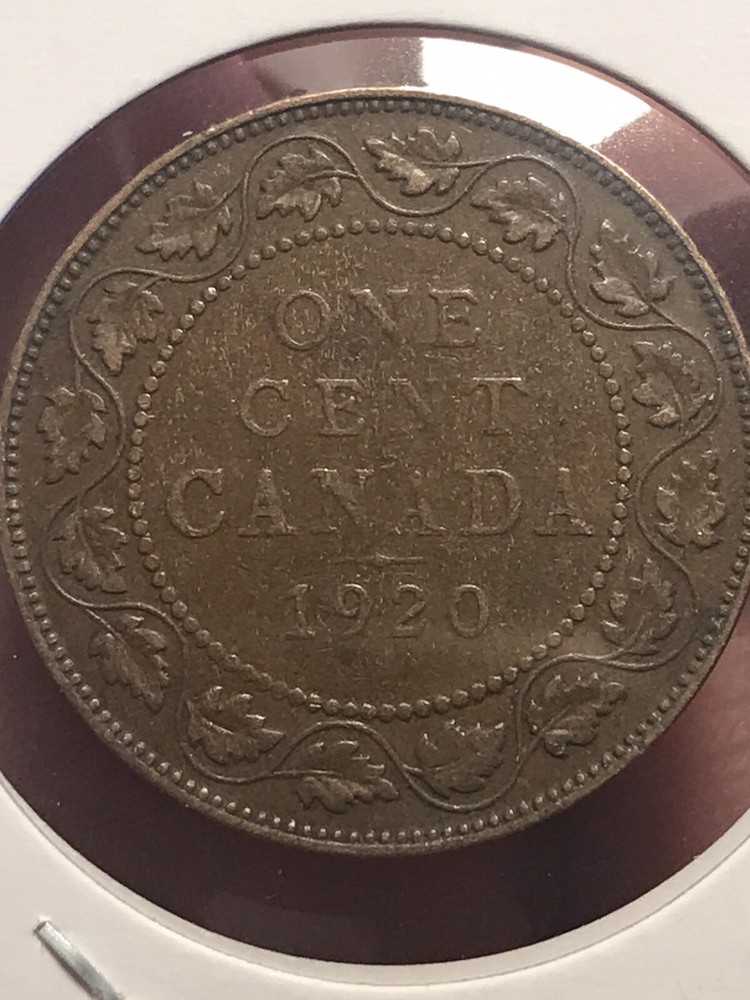 1920 Canada Large One Cent KM 28 Last Year
