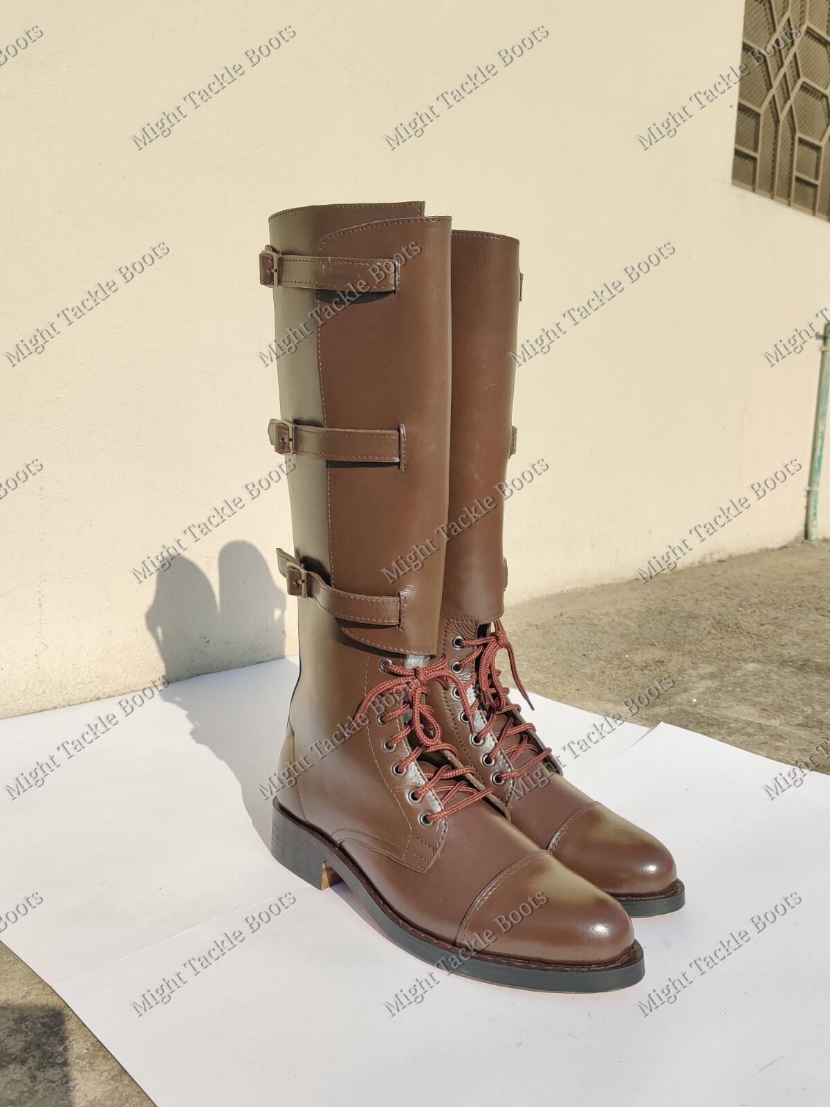 WW1 BRITISH ARMY MILITARY HORSE RIDING OFFICER BUCKLE BOOTS, All Size available