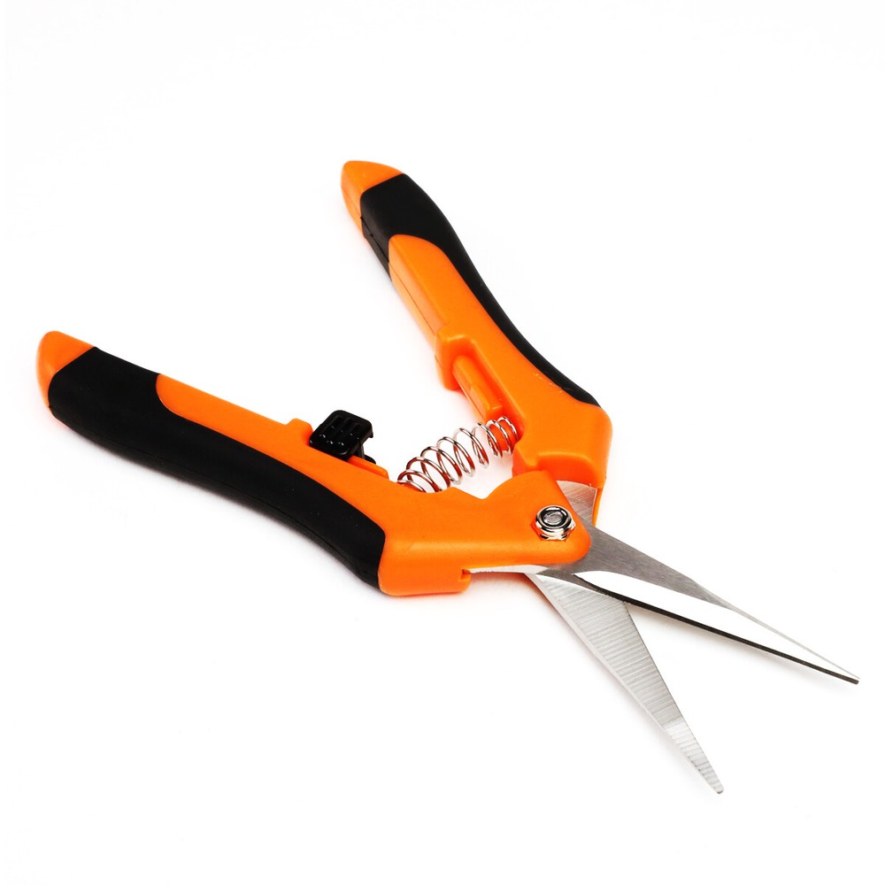 SPRING LOADED HANDLES STRAIGHT / CURVED MICRO TIP PRUNIN SNIPS PLANTS PRUNING