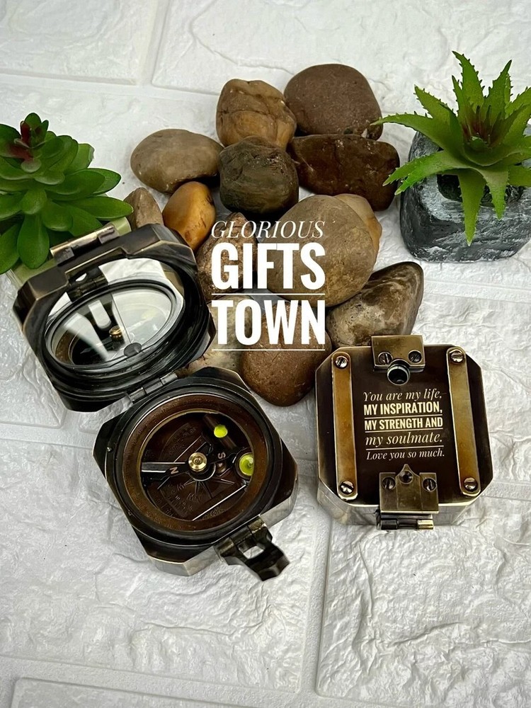 Brass compass, Brunton Working Compass, Personalized Custom Gift Compass,