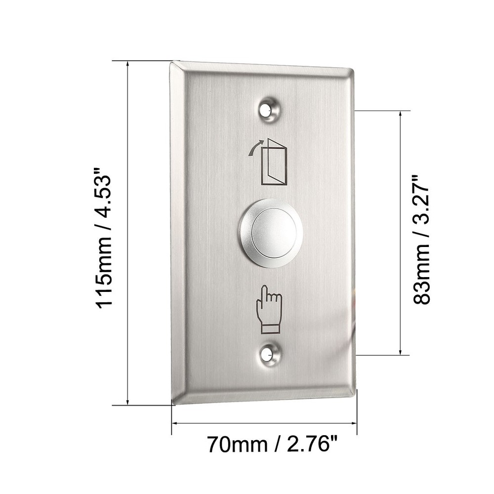 Door Release Button Push to Exit NO/NC/COM Switch Panel 115mmx70mm 36V 3A