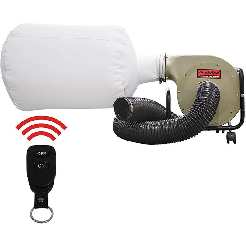 550CFM Airflow Dust Collector, 1HP 6.5A Wall-Mount Unit with Remote Control