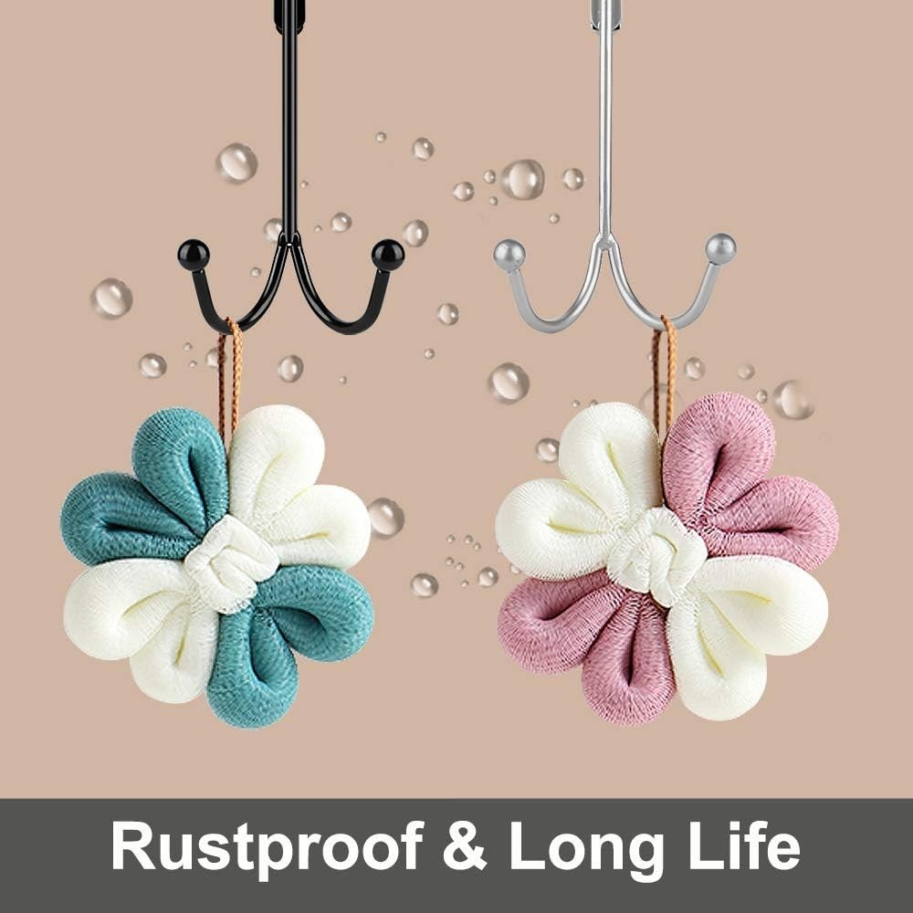 Space-Saving 2-Pack Over-Door Metal Hooks with Anti-Scratch Pads, Silver