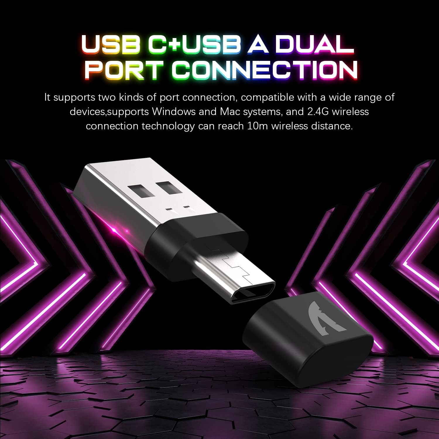 T3 Wireless Gaming Keyboard and Mouse Combo RGB Backlit Rechargeable for PC Mac