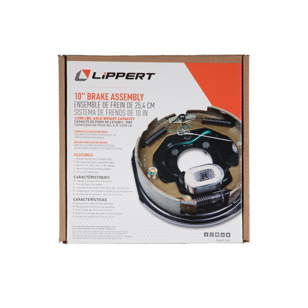 Lippert Forward Self-Adjusting Replacement , 10" x 2.5", 3,500 lbs. - 296649
