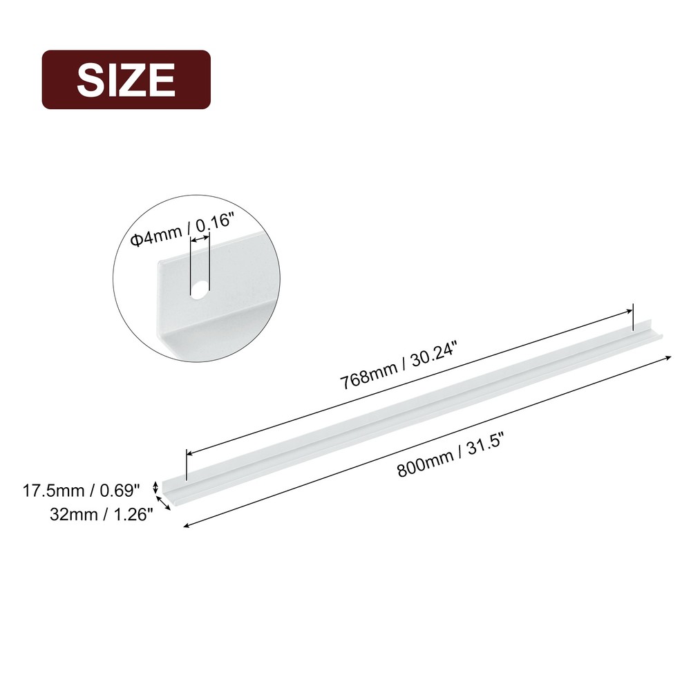 Cabinet Edge Finger Pull, 2pcs 800mm / 31.5" Hidden Cabinet Pulls, White
