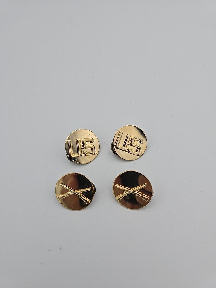 ORIGINAL EARLY WAR WWII US ARMY INFANTRY M1938 CLASS A JACKET COLLAR DISCS Lot 4